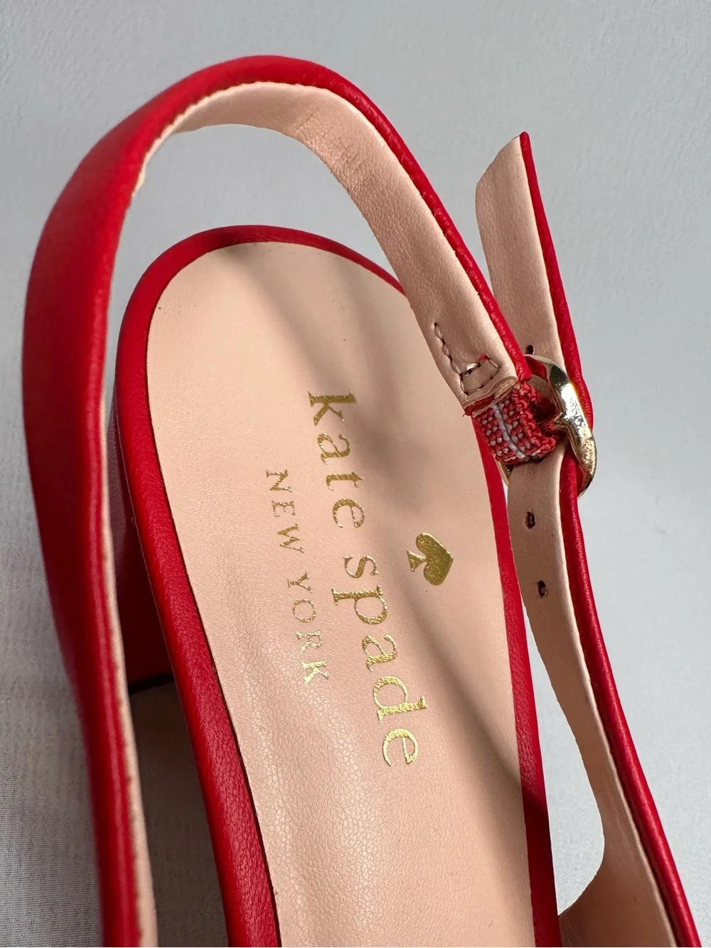 kate spade Red Slingback Block Heel Pumps
